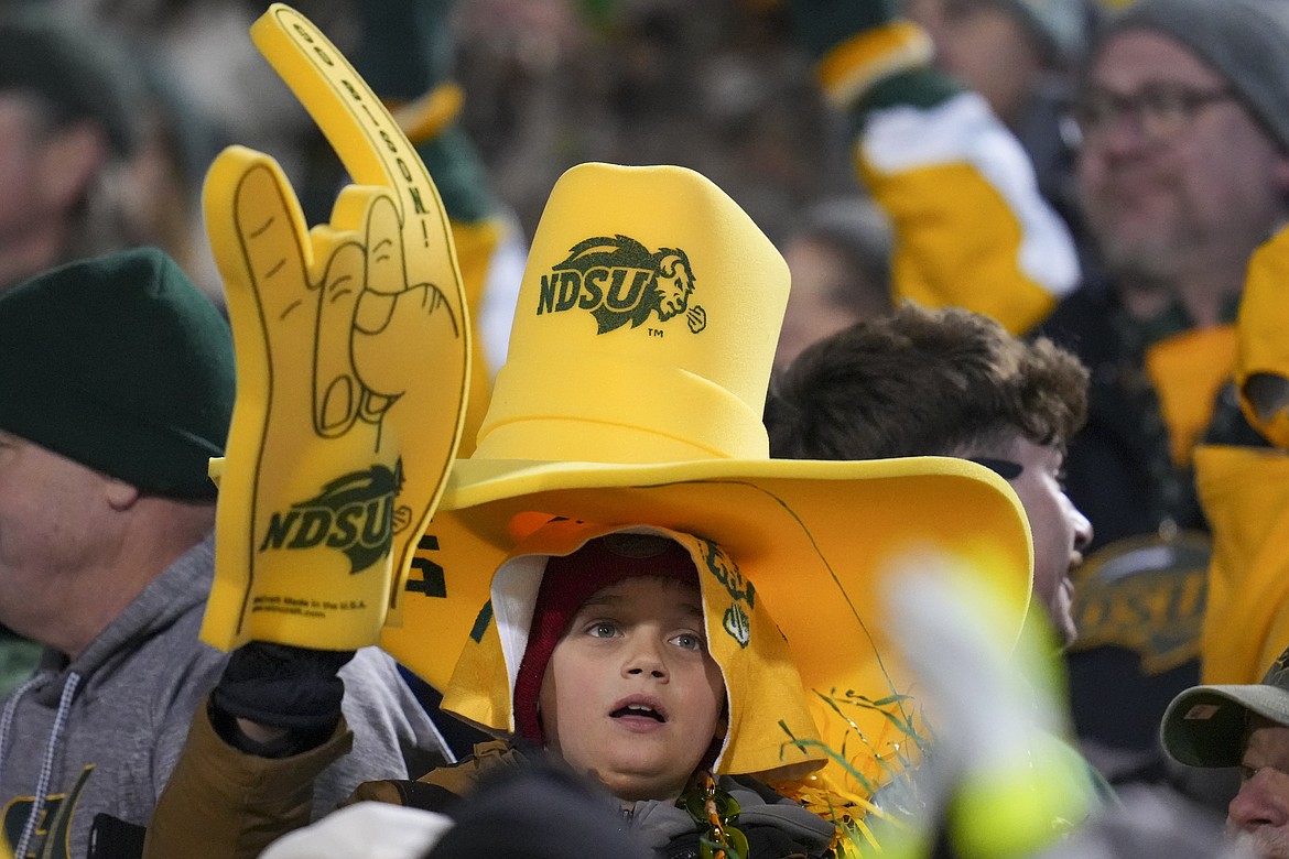 A North Dakota State supporter looks on during the first half of the FCS Championship NCAA college football game between Montana State and North Dakota State, Monday, Jan. 6, 2025, in Frisco, Texas. (AP Photo/Julio Cortez)