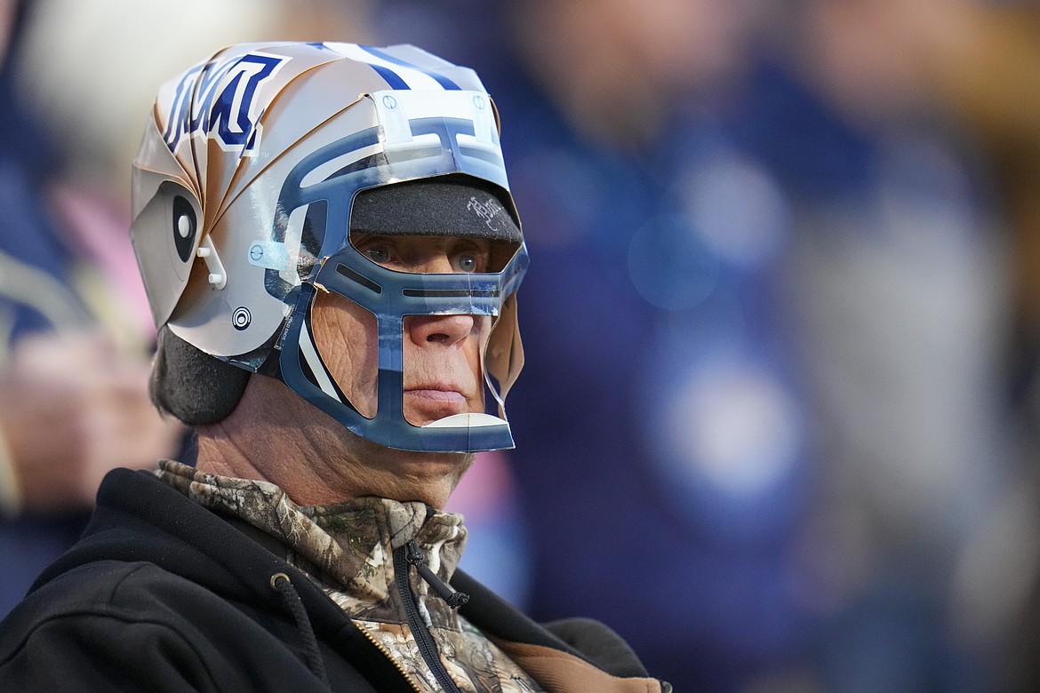 A Montana State supporter looks on during the first half of the FCS Championship NCAA college football game between Montana State and North Dakota State, Monday, Jan. 6, 2025, in Frisco, Texas. (AP Photo/Julio Cortez)