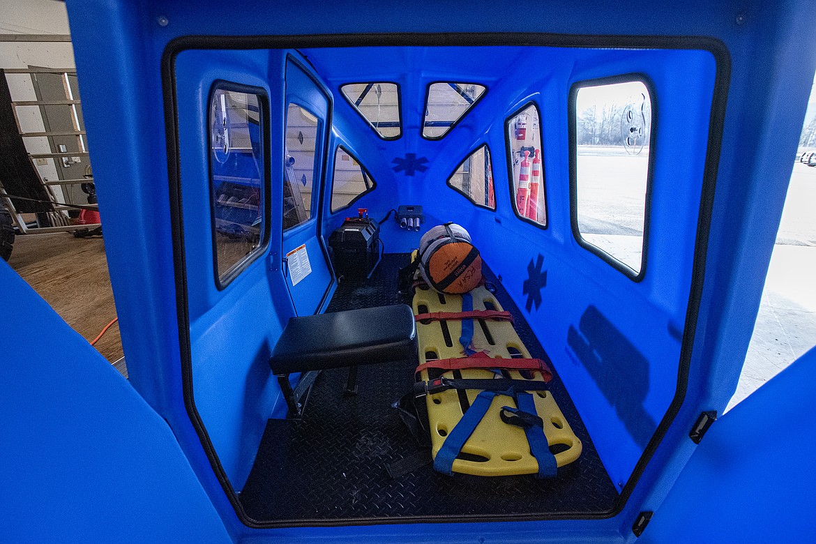 An interior view of Flathead County Search and Rescue's new SNOWbulance. (Avery Howe/Bigfork Eagle)