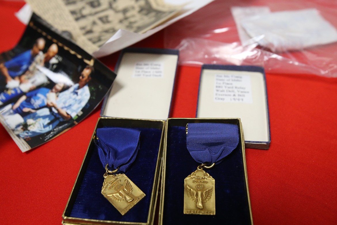 "Jim McCuaig, state of Idaho, first place, 1950, 100-yard dash" reads the note in one medal box included in a time capsule from the Coeur d'Alene High School Class of 1950. Inside the other: "Jim McCuaig, state of Idaho, first place, 880-yard relay, Walt Dell, Vance Everson and Bill Gray 1949."