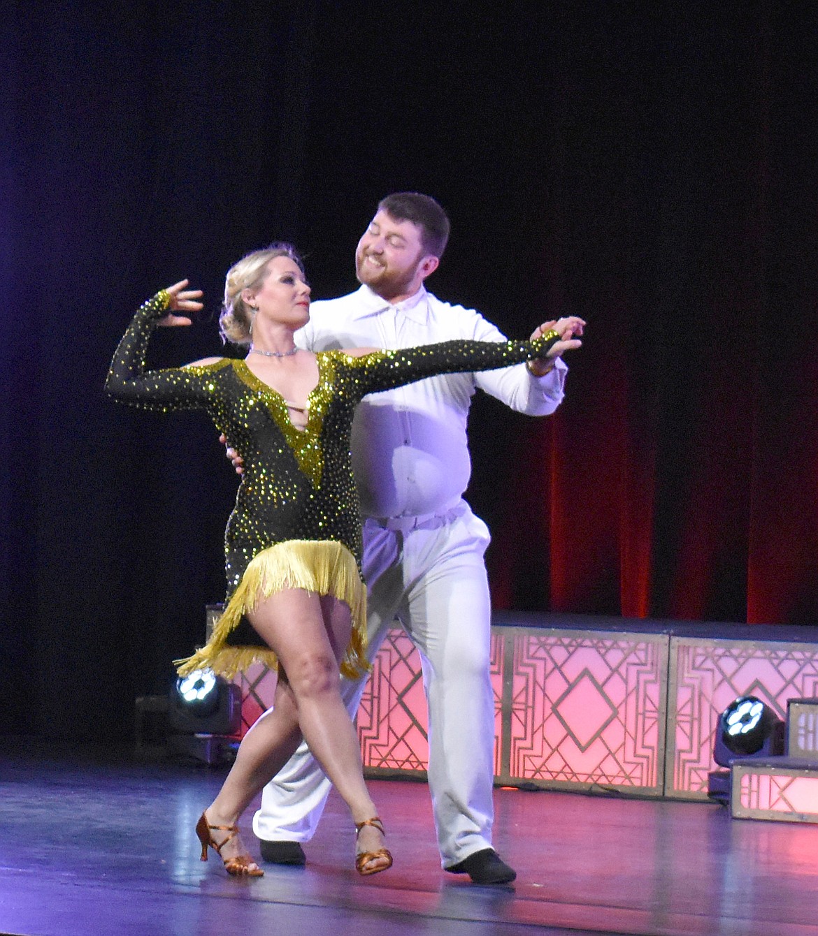 Lacey Fitterer earned the trophy at Saturday’s Dancing with the Moses Lake Stars competition with her nightclub two-step performance with partner Dexter Ellis.