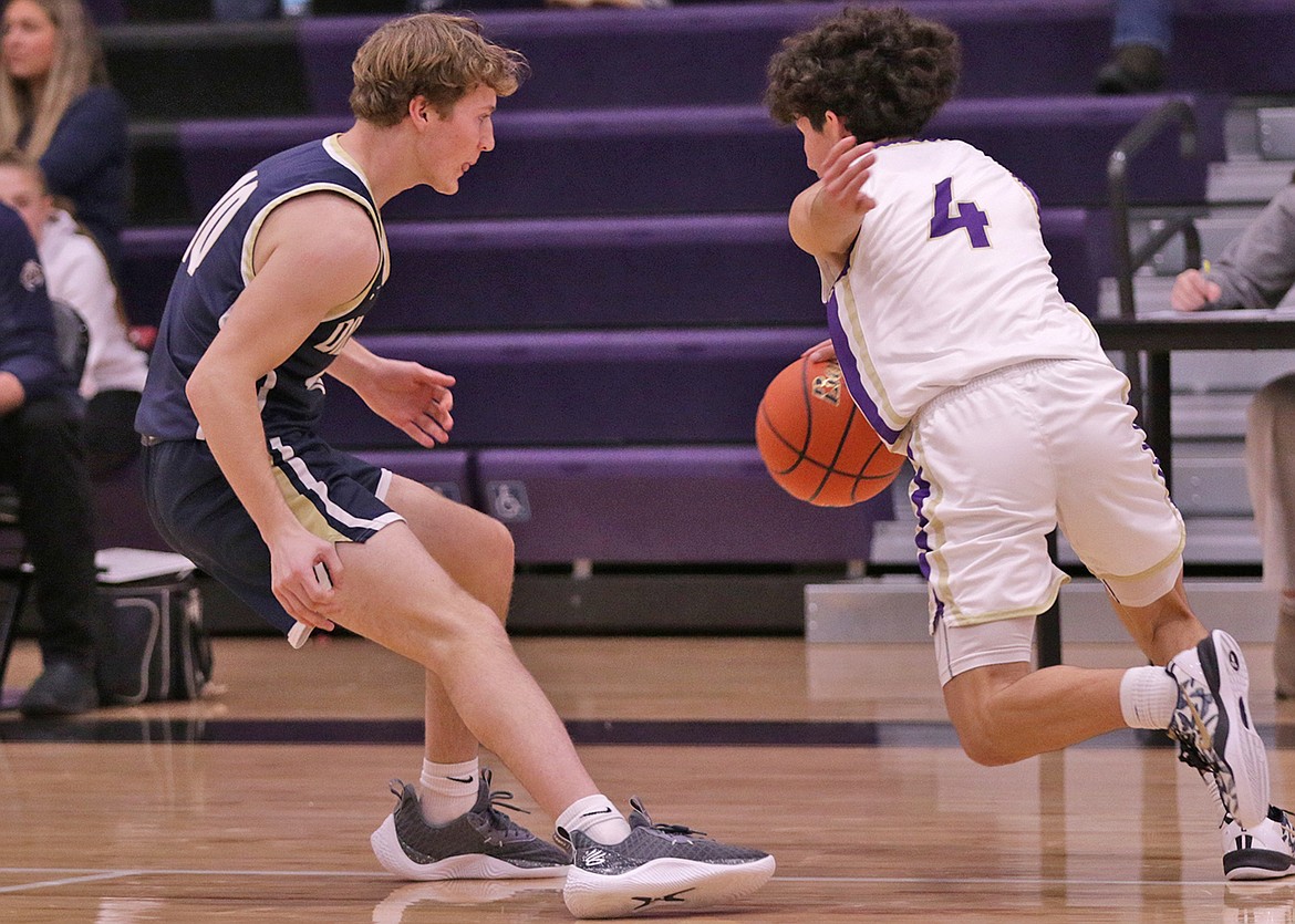 Polson's Kyson Michel drives on Dillon's defense during last Saturday's home game. (Bob Gunderson photo)