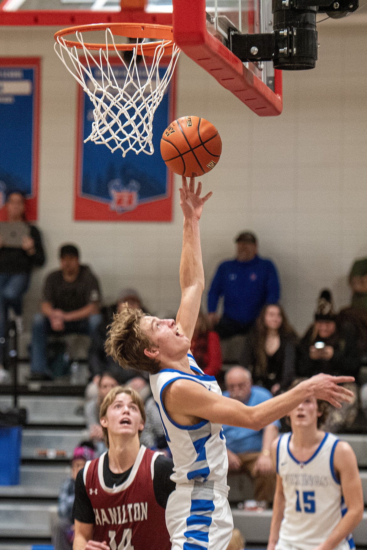 Alex Ochs makes a layup for the Vikings. (Avery Howe/Bigfork Eagle)