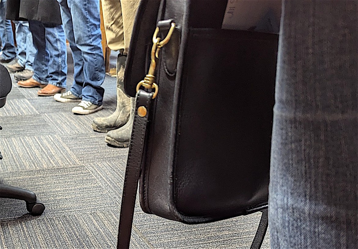 The bottom of half of 10 prospective jurors who neglected to show up for jury duty recently, and were chastised last Wednesday by District Court Judge Molly Owen. (Jeff Smith photo)