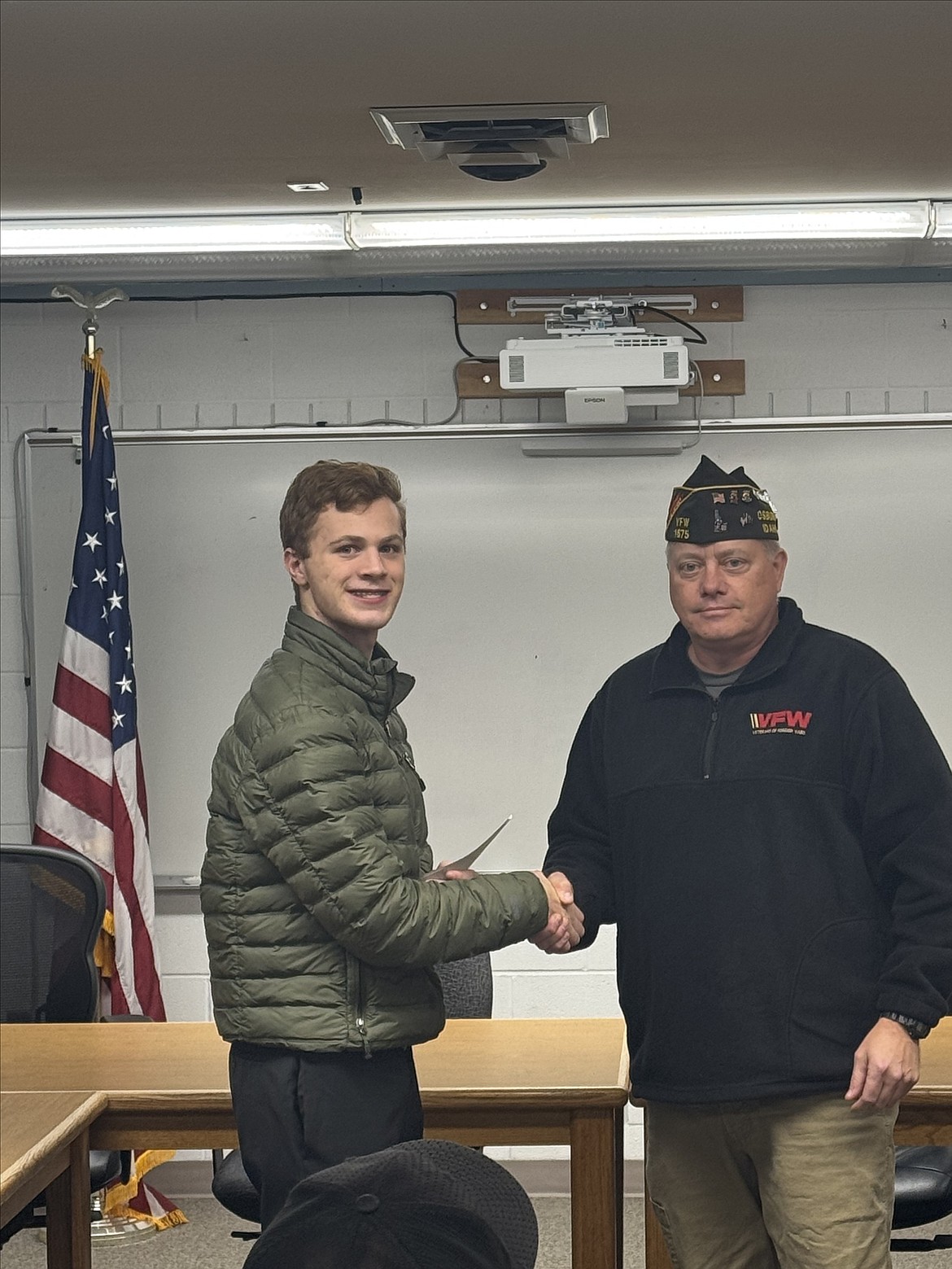 Ryken White won first place in the Veterans of Foreign Wars contest Voice of Democracy and third place in the district.