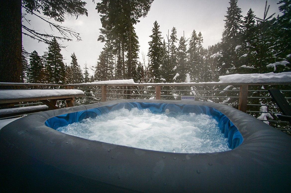 Each cabin features a hot tub on the balcony at The Cabins at Blacktail on Friday, Jan. 17. (Casey Kreider/Daily Inter Lake)