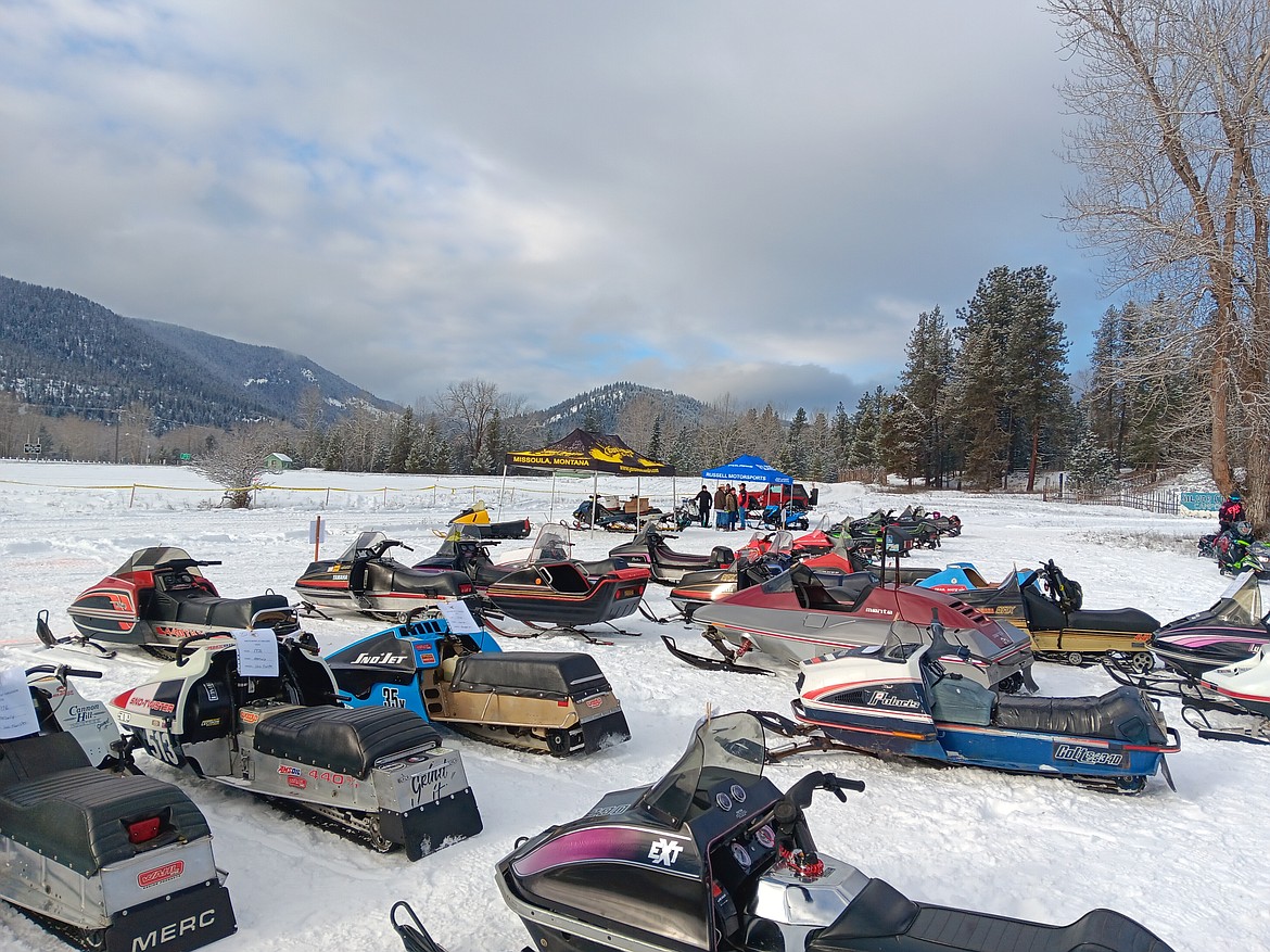 75 vintage snowmobiles were entered into the static show with models from the early 60’s on display. This event has been held in Lolo Hot Springs the previous 7 years, but Haugan is the new home where it will be on the 3rd weekend in January from now on. (Monte Turner/Mineral Independent)