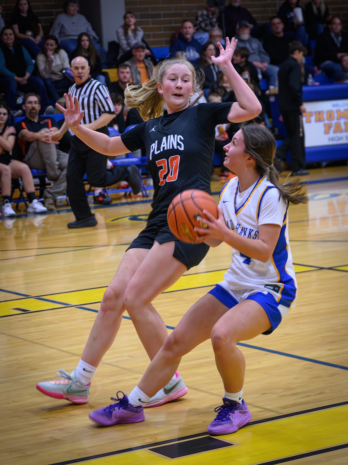 Plains Trotter Ava Lawyer and Thompson Falls Lady Bluehawk Olivia Fitchett. (Tracy Scott/Valley Press)