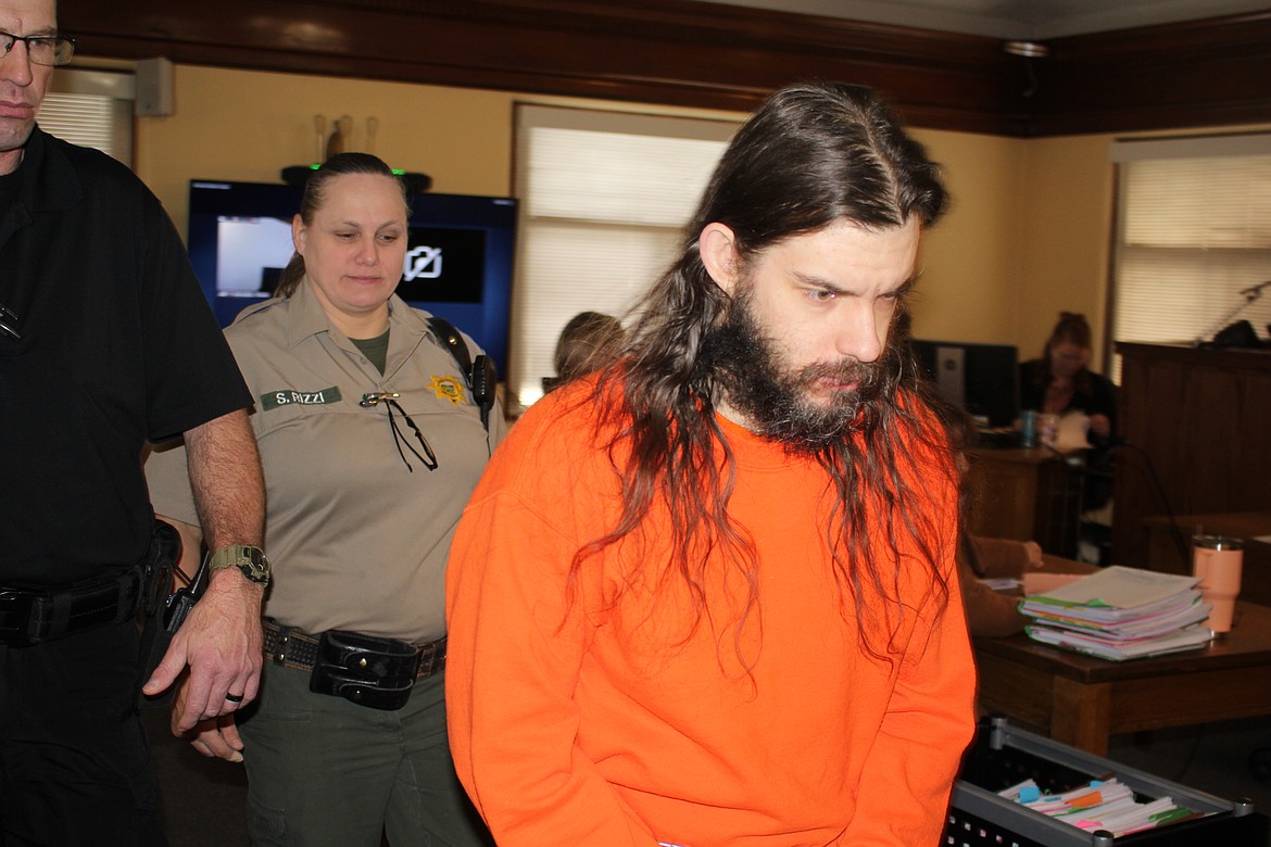 Thomas Philip Gunderson Jr. appears at his arraignment Wednesday, Jan. 22 in Mineral County District Court. (Monte Turner/Mineral Independent)