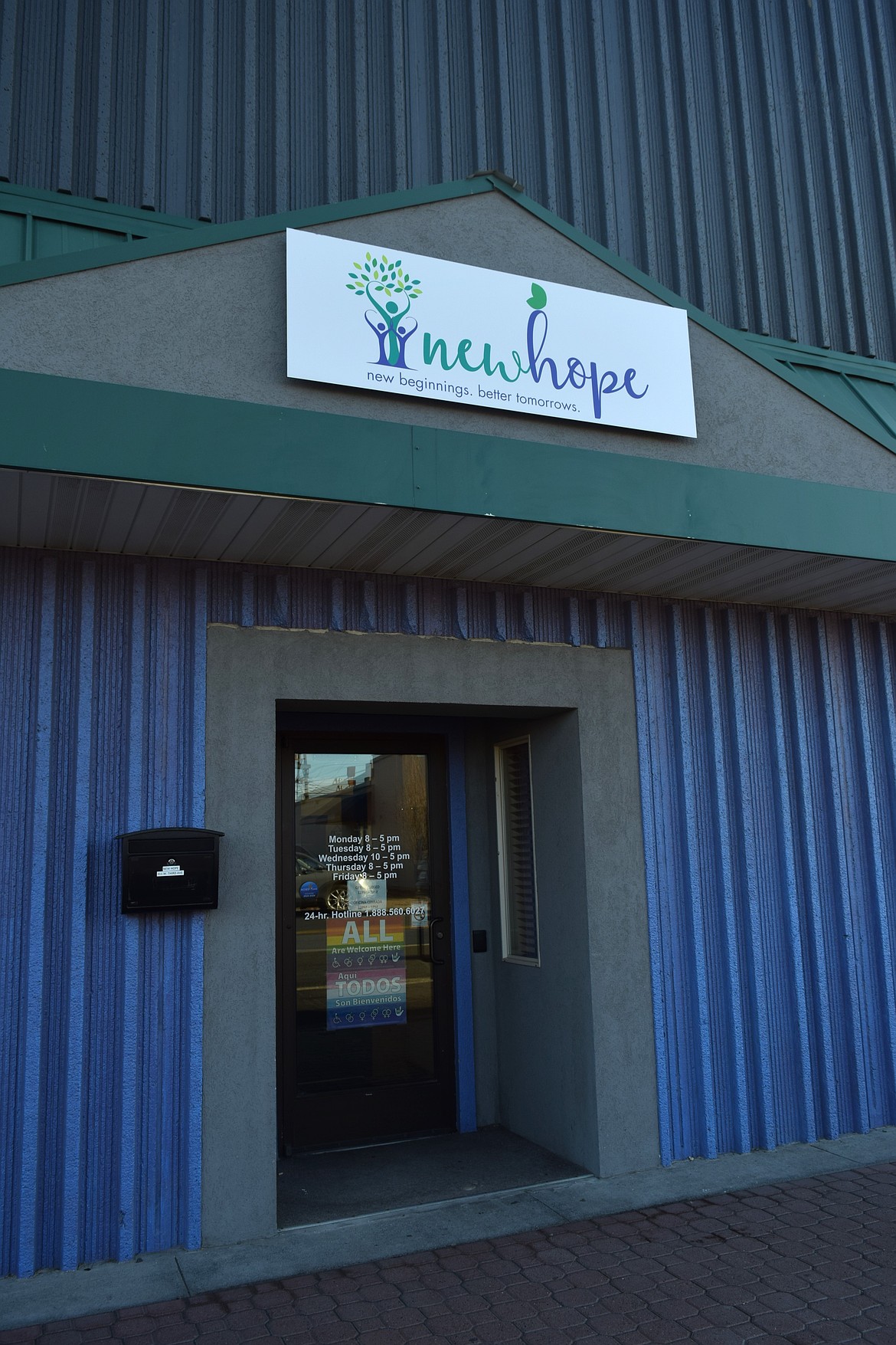 New Hope’s Moses Lake location, pictured, is one of many places survivors of violence can go to receive assistance. The organization is located at 311 West 3rd Avenue in Moses Lake and is open 8 a.m. to 5 p.m. Monday, Tuesday, Thursday and Friday and 10 a.m. to 5 p.m. Wednesday. They also have a 24/7 hotline that can be reached at 888-560-6027.