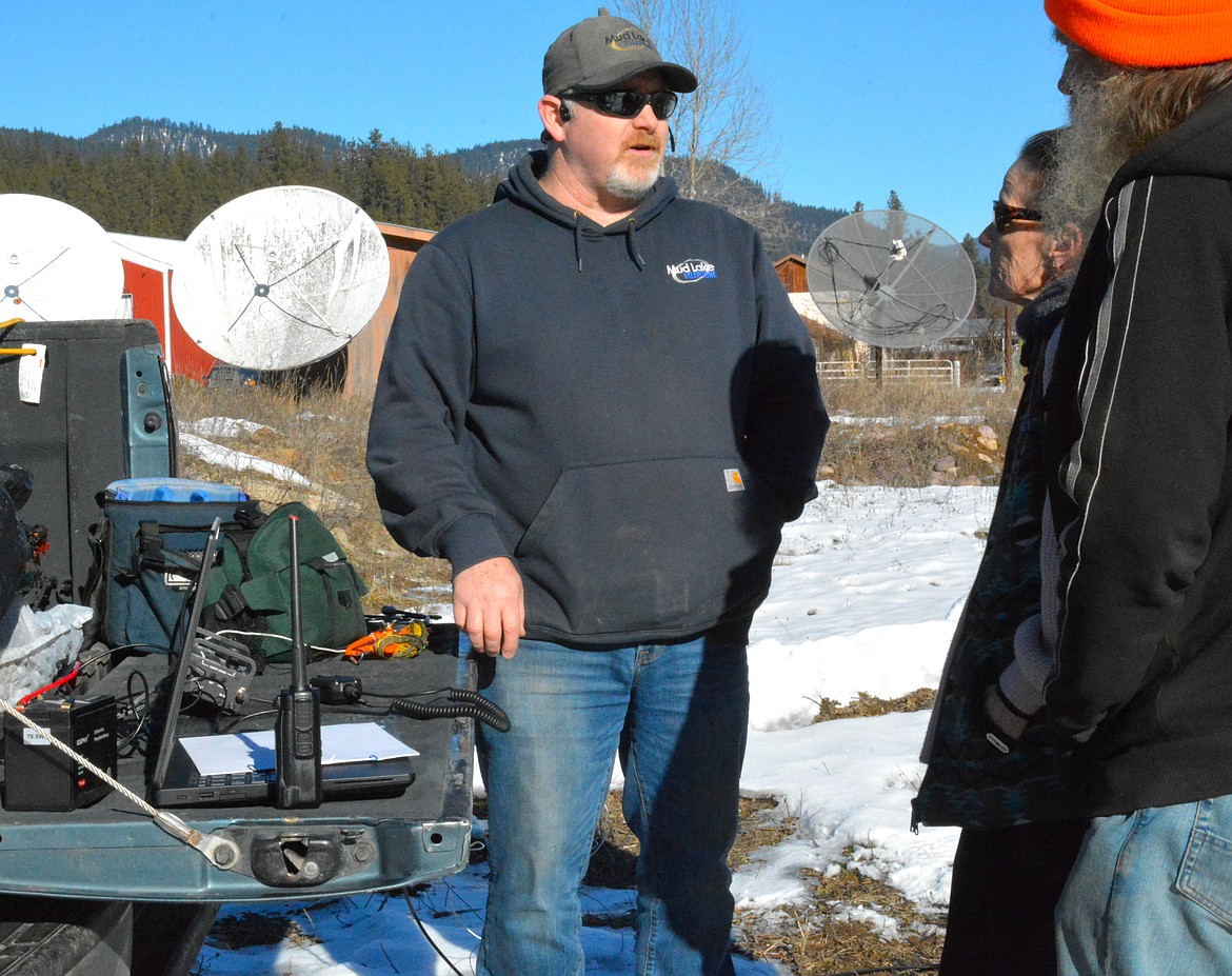 Lyle Holyoak, set up his mobile amateur radio on January 26 outside the St. Regis Senior Center to participate in the ARRL Winter Field Day. The event is open to the public to come and learn how Ham Radios operate and are vital points of communication around the world. (Mineral Independent/Amy Quinlivan)