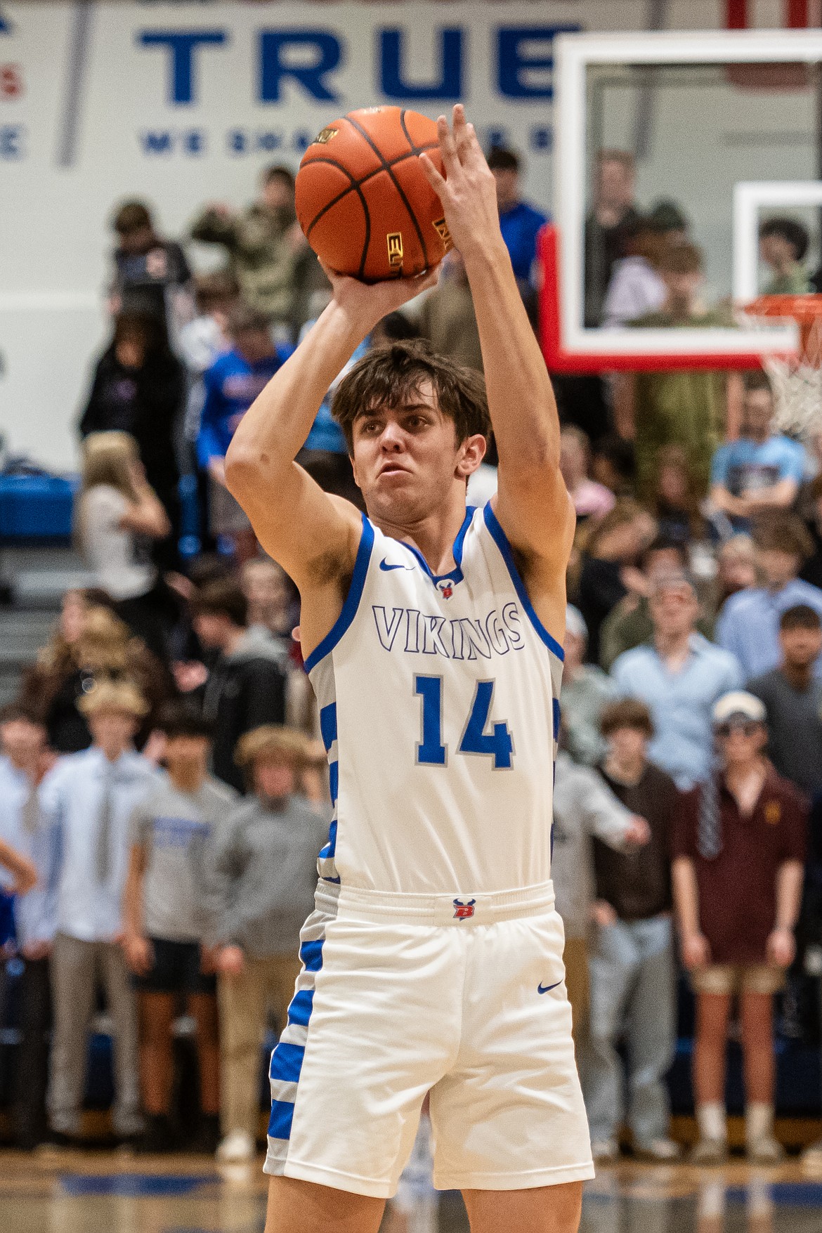 Treker Hickey led the Vikes to a hard-fought 58-51 win over Whitefish on Thursday. (Avery Howe/Bigfork Eagle)