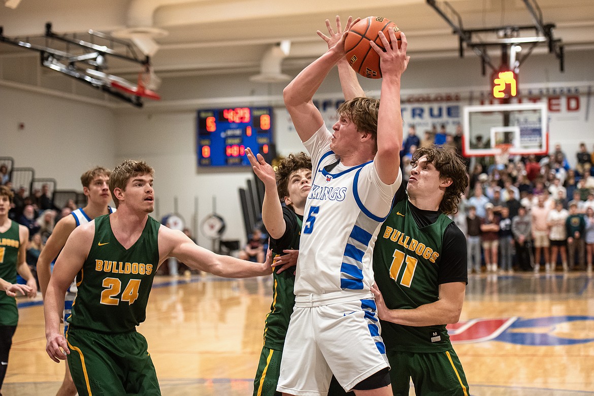 Quinn Herring puts up two for the Vikes against Whitefish. (Avery Howe/Bigfork Eagle)