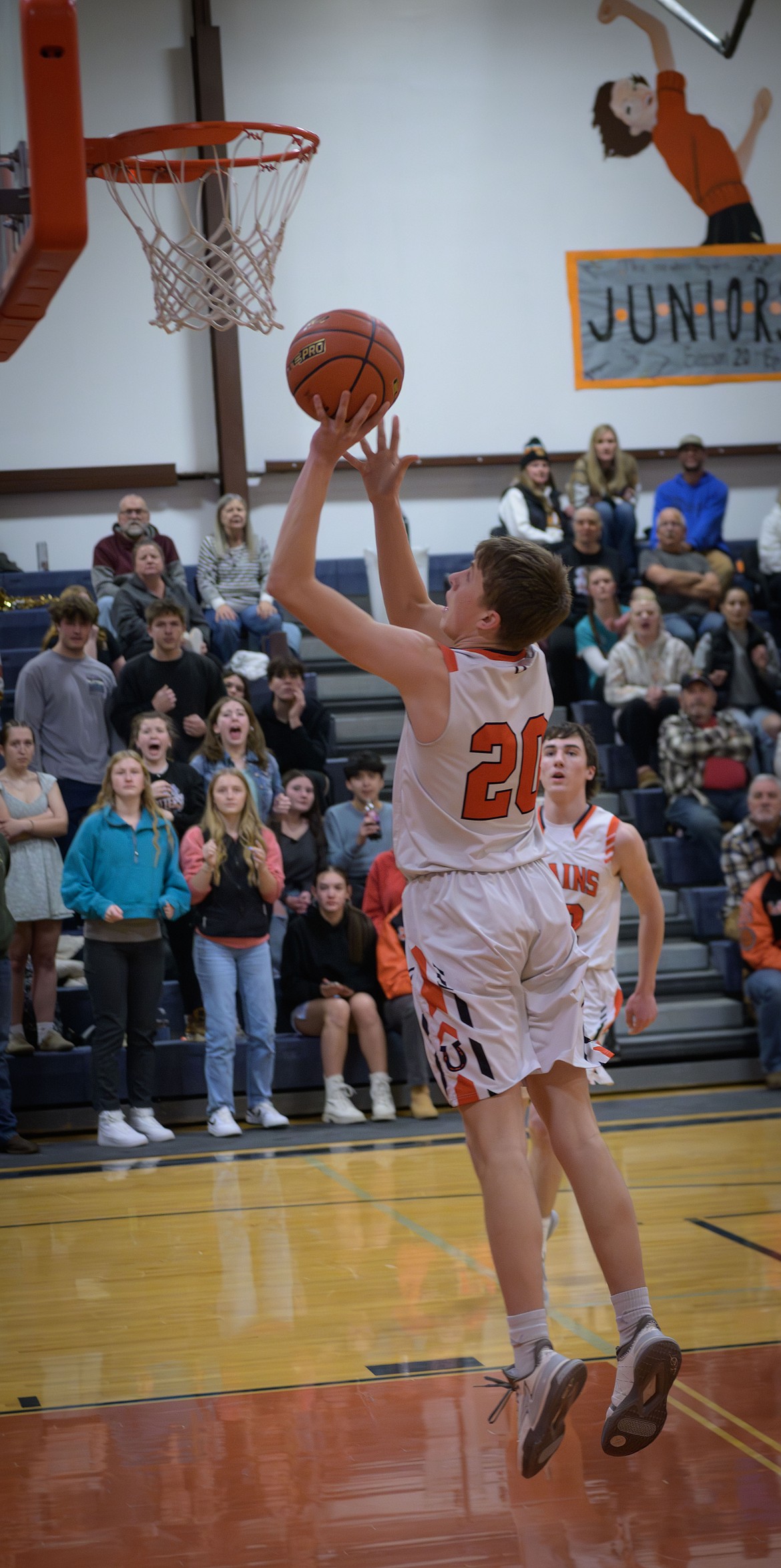 Plains senior forward Wyatt Butcher puts up a shot during the Horsemen's game versus T Falls this past week in Plains.  (Tracy Scott, Valley Press)