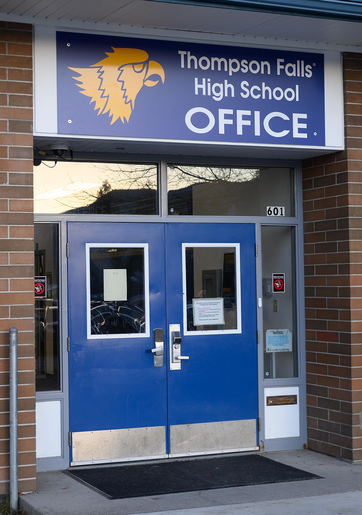 Thompson Falls High School's main security entrance is equipped with a digital keypad lock. (Tracy Scott/Valley Press)