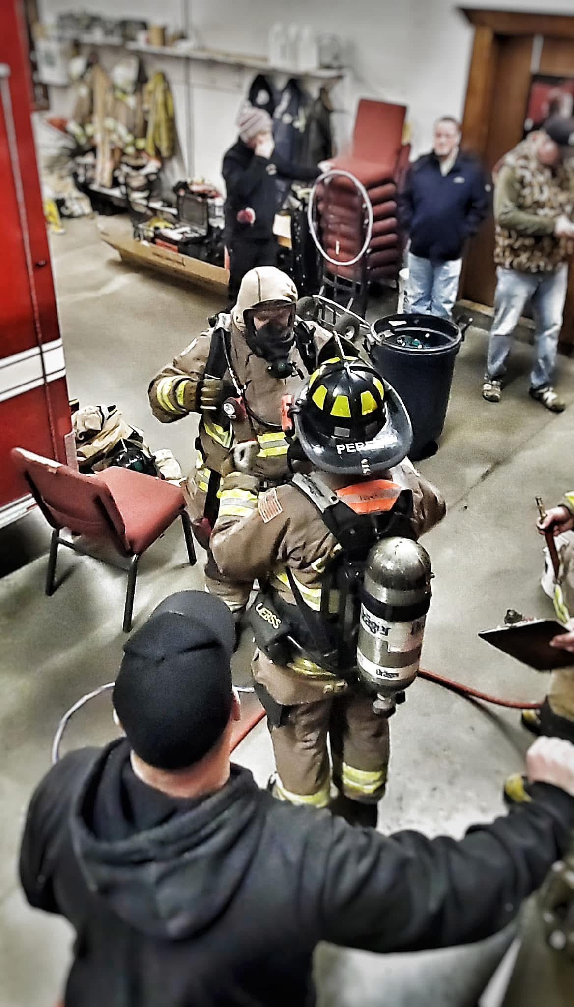 Ephrata Firefighters ran a decontamination drill Wednesday for their upcoming hazmat test.