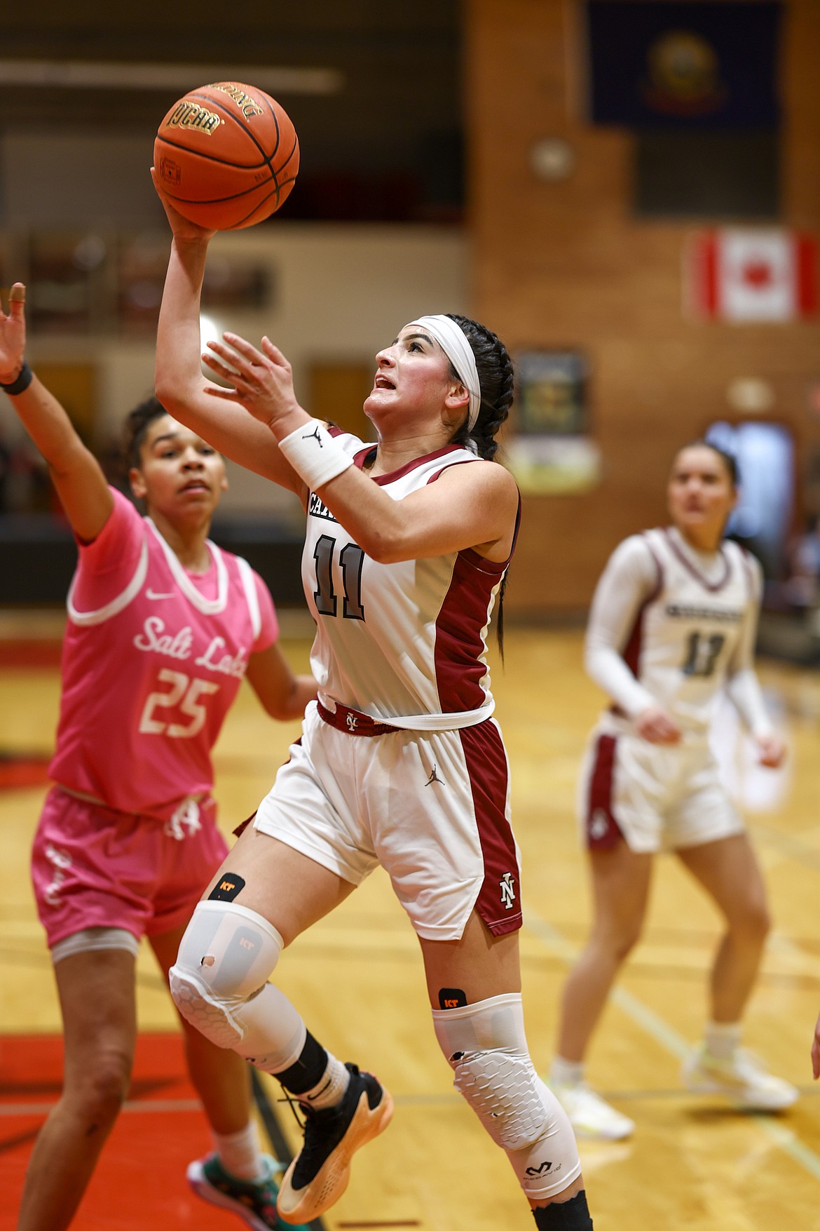 KYLE DISHAW PHOTOGRAPHY
North Idaho College freshman guard Esmeralda Galindo drives to the basket during the first half of Saturday's Scenic West Athletic Conference game against Salt Lake at Rolly Williams Court.