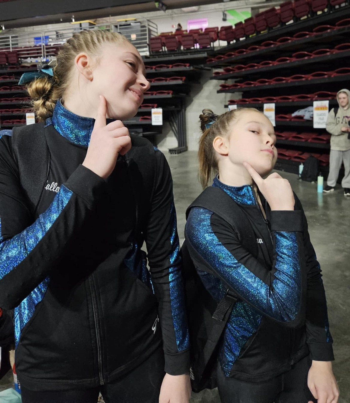 Courtesy photo
Technique Gymnastics Level 6s looking prepared at Under The Big Top in Boise. From left are Mallory Secord and Novalee Brock.