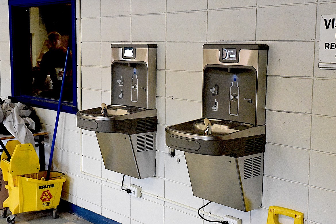 With a grant from the LOR Foundation, Libby Middle High School was able to buy and install seven new water bottle filling stations. (Scott Shindledecker/The Western News)