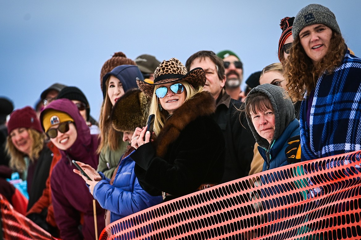 Skijoring fans watch the action at Whitefish Skijoring on West Springcreek Road on Saturday, Feb. 22. (Casey Kreider/Daily Inter Lake)