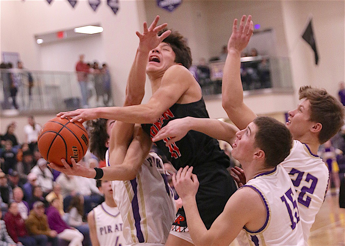 Physicality was the name of Saturday's game between Polson and Ronan, with the Chiefs pulling ahead in the second half to land on top. (Bob Gunderson photo)