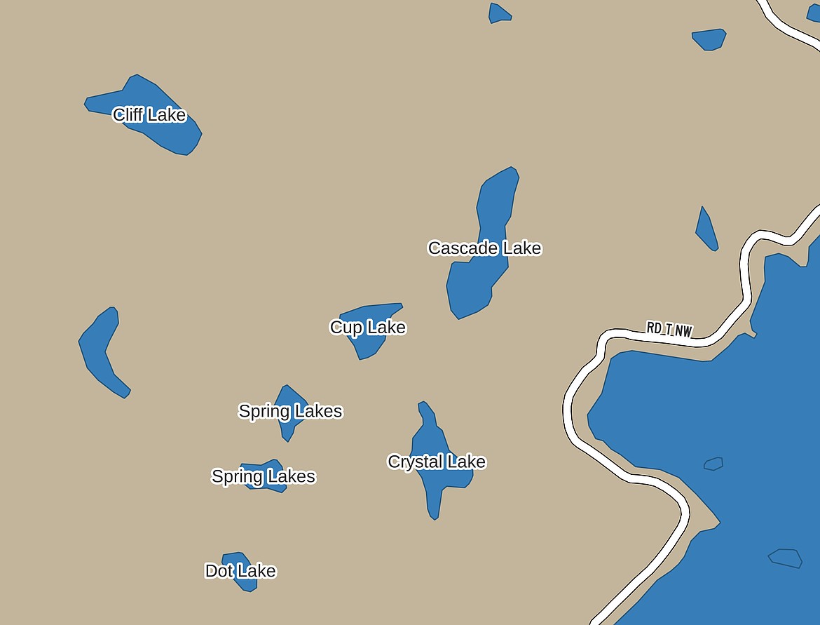 Some of the lakes in the Quincy Lakes area take some walking to get to, but anglers will be rewarded with larger fish and smaller crowds. Cliff, Cup, Crystal and the Spring lakes will open for trout fishing Saturday.