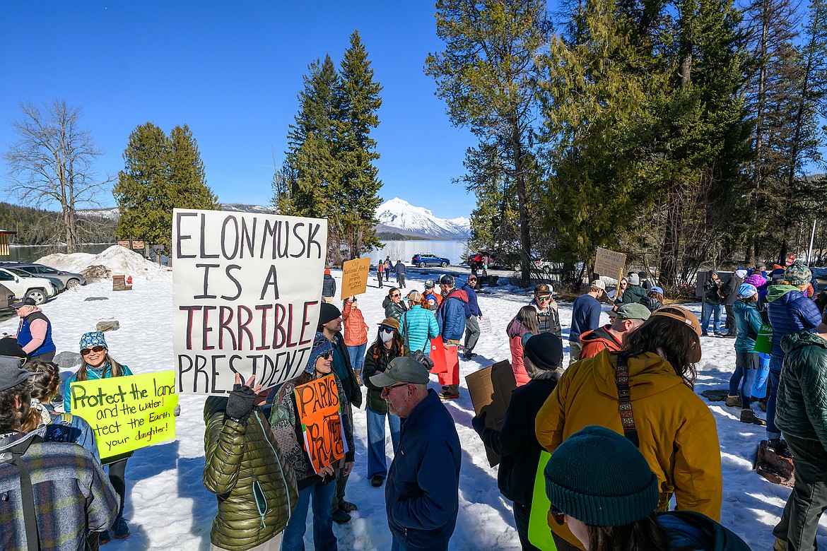 About 120 people came out to rally for public lands in Glacier National Park Saturday.