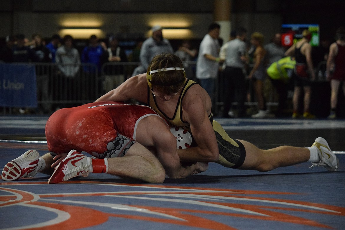 Shea Stevenson, 157, wrestled Nolen Nelson of Castle Rock. Although Stevenson lost the bout he won his following two matches placing third in the tournament.