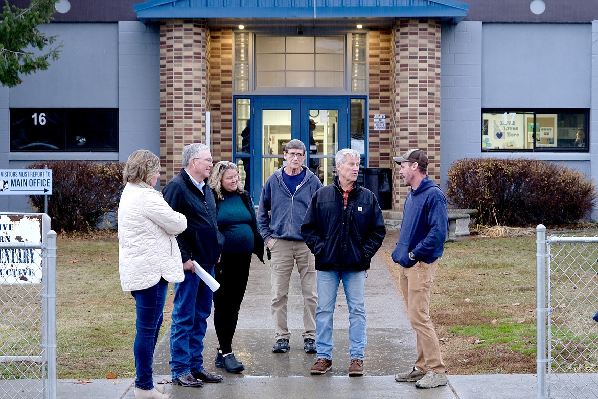 Idaho Lt. Gov. Scott Bedke, District 1A Rep. Mark Sauter, Boundary County School District Superintendent Jan Bayer, and others tour Valley View Elementary School in Bonners Ferry in November 2024.