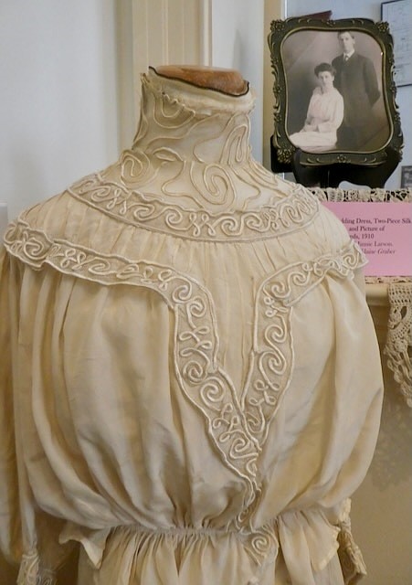 A 1910 wedding gown featured in Home Sewn: Thread, Cloth, Needles, and Yarn, a new exhibit at the Northwest Montana History Museum. (Courtesy photo)