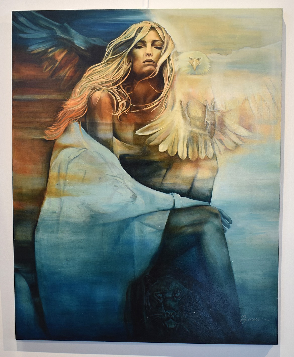 Strong colors and subtle, layered images are a common theme in Patricia Jensen’s exhibition “A Road Less Traveled.”