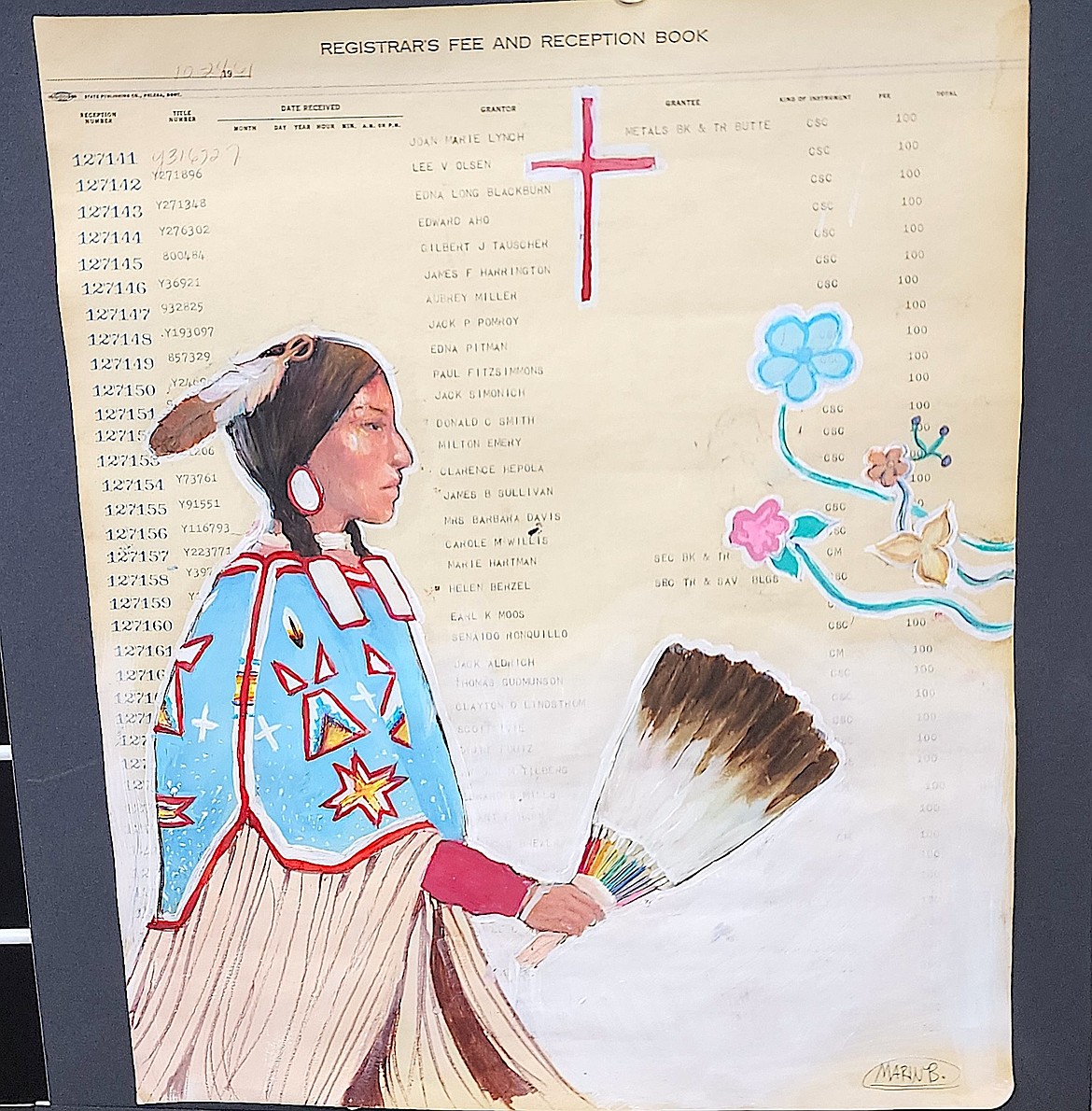 A portrait of a powwow dancer was painted by a Ronan High School artist. (Berl Tiskus/Leader)