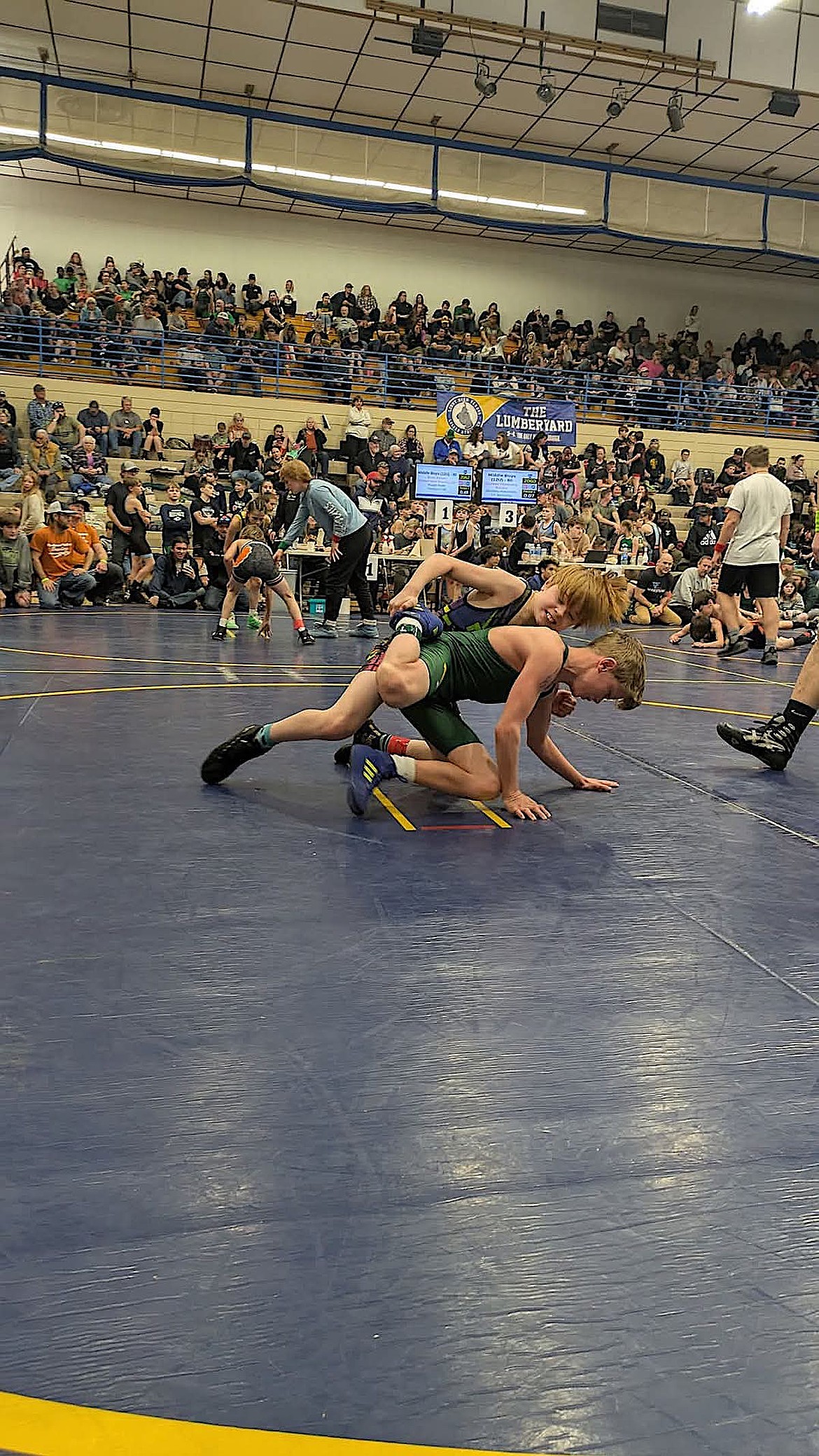 Mizfitz Wrestling Club's Jaxon Smith was 3-2 in the Middle Boys Division at 80 pounds March 8, 2025, at the Kootenai Klassic Tournament at Libby Middle High School. (Photo courtesy Misfits Wrestling Club)