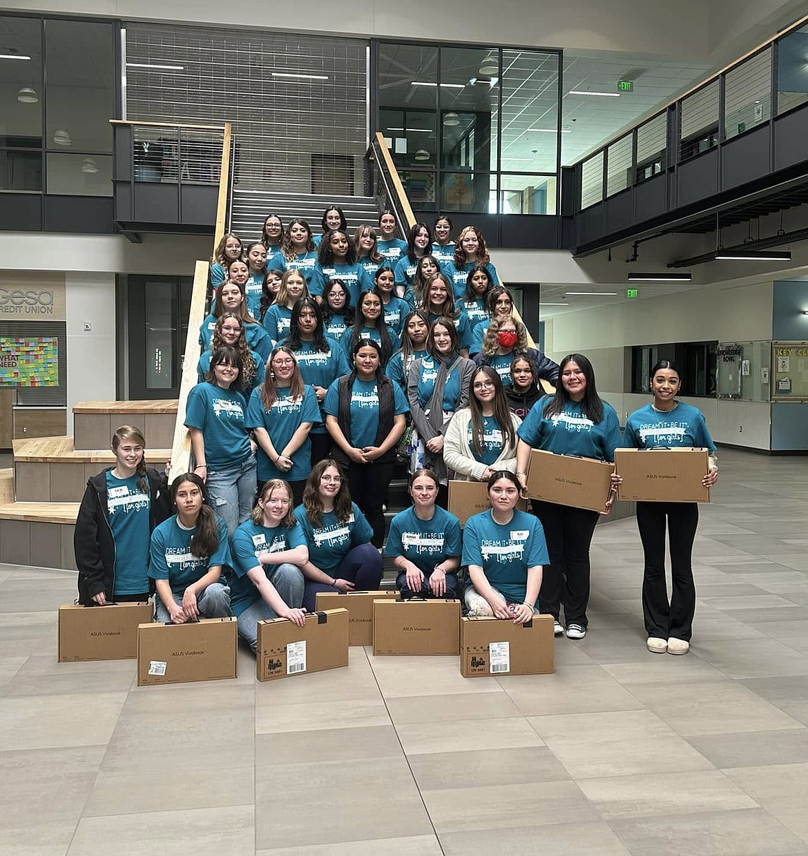 About 60 high school-age girls attended the Dream It Be It conference at Vanguard Academy Saturday. Ten of them won laptops from Soroptimist of Moses Lake in a drawing.