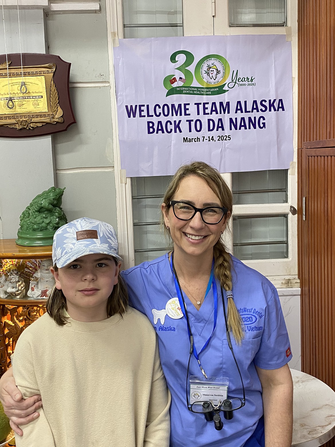 Mandy Stebbins, a Whitefish dentist, with her son John on a volunteer dentist trip in Vietnam. (Photo courtesy of Mandy Stebbins)
