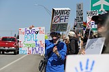 Hundreds join 'Hands Off' protest in Coeur d'Alene