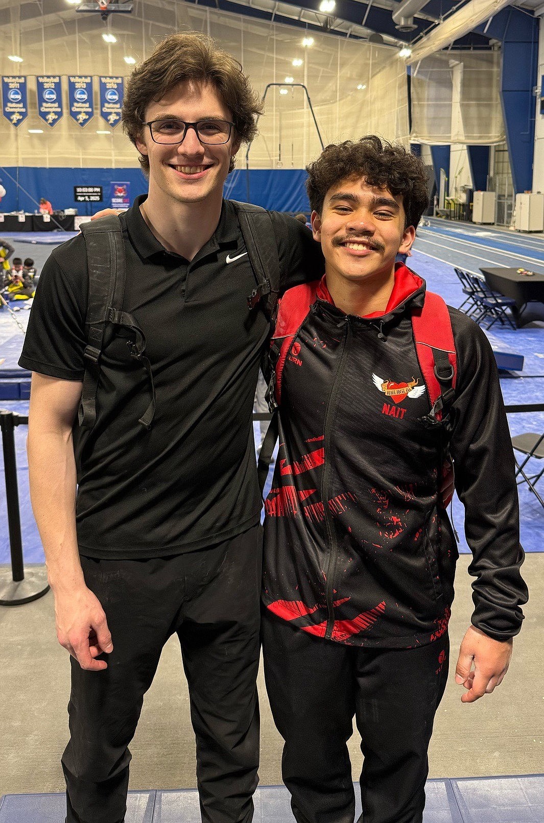 Courtesy photo
Avant Coeur Level 9 Nait Phothivongsa competed at the Men's Region 2 Gymnastics Championships in Minnesota, qualifying for Western Nationals at the end of April. 
From left are coach Matt Auerbach and Nait Phothivongsa.