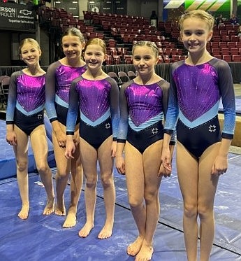 Courtesy photo 
The GEMS Athletic Center Silver team placed second out of 21 teams at the state gymnastics competition March 28-30 in Boise. From left are Kristyn Frank, Zoey Brown, Lauren Inglehart, Liliahna Dunton and Finley Rauscher.