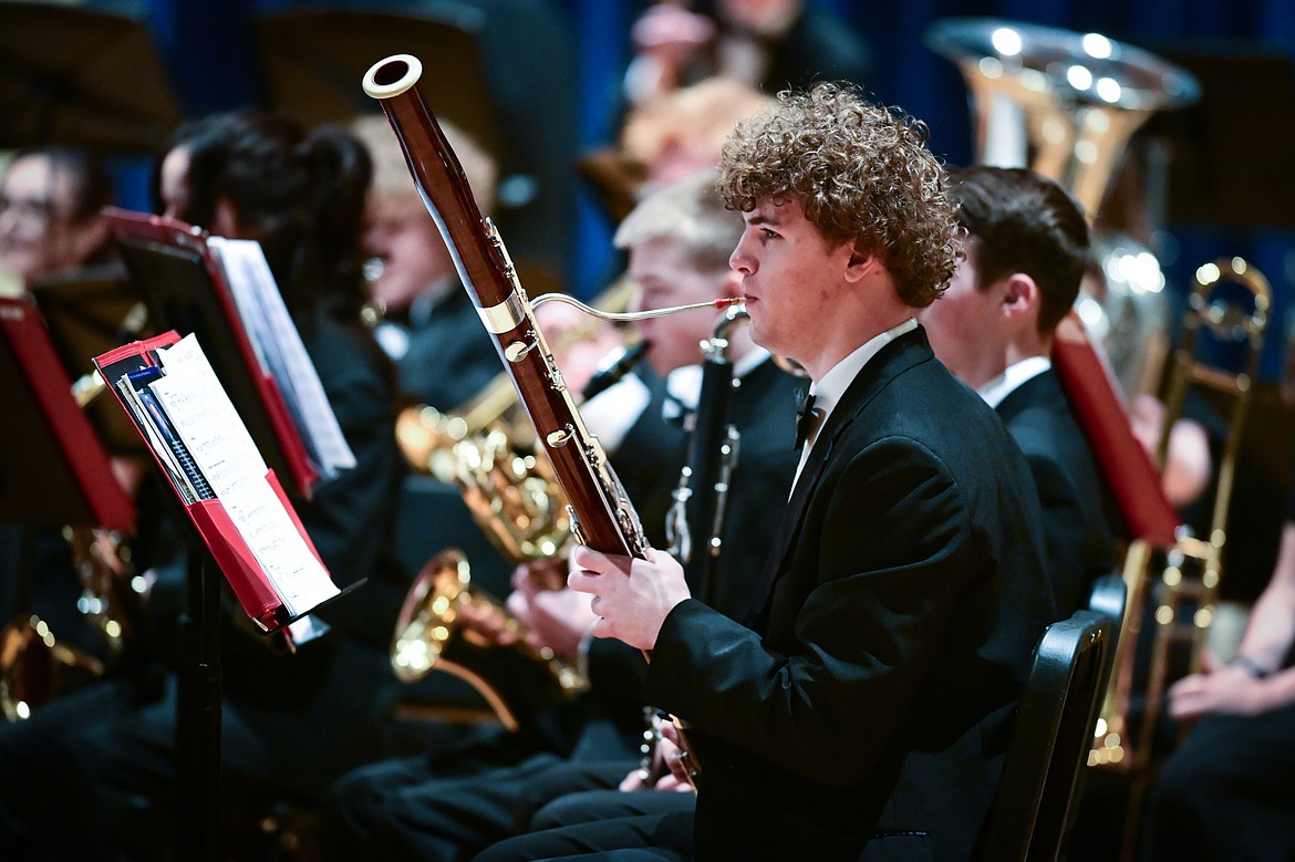 Freshman members of the Glacier Varsity Band perform at the District Music Festival held at Glacier High School on Friday, April 11. (Casey Kreider/Daily Inter Lake)