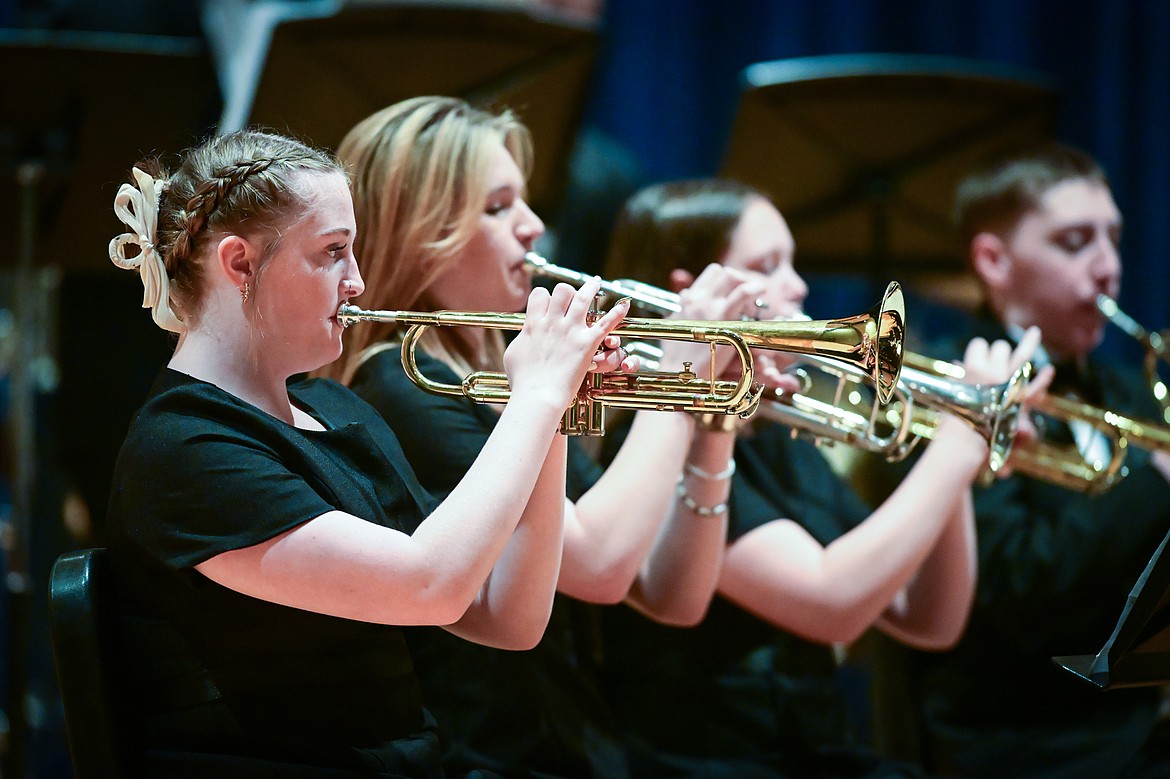 Freshman members of the Glacier Varsity Band perform at the District Music Festival held at Glacier High School on Friday, April 11. (Casey Kreider/Daily Inter Lake)