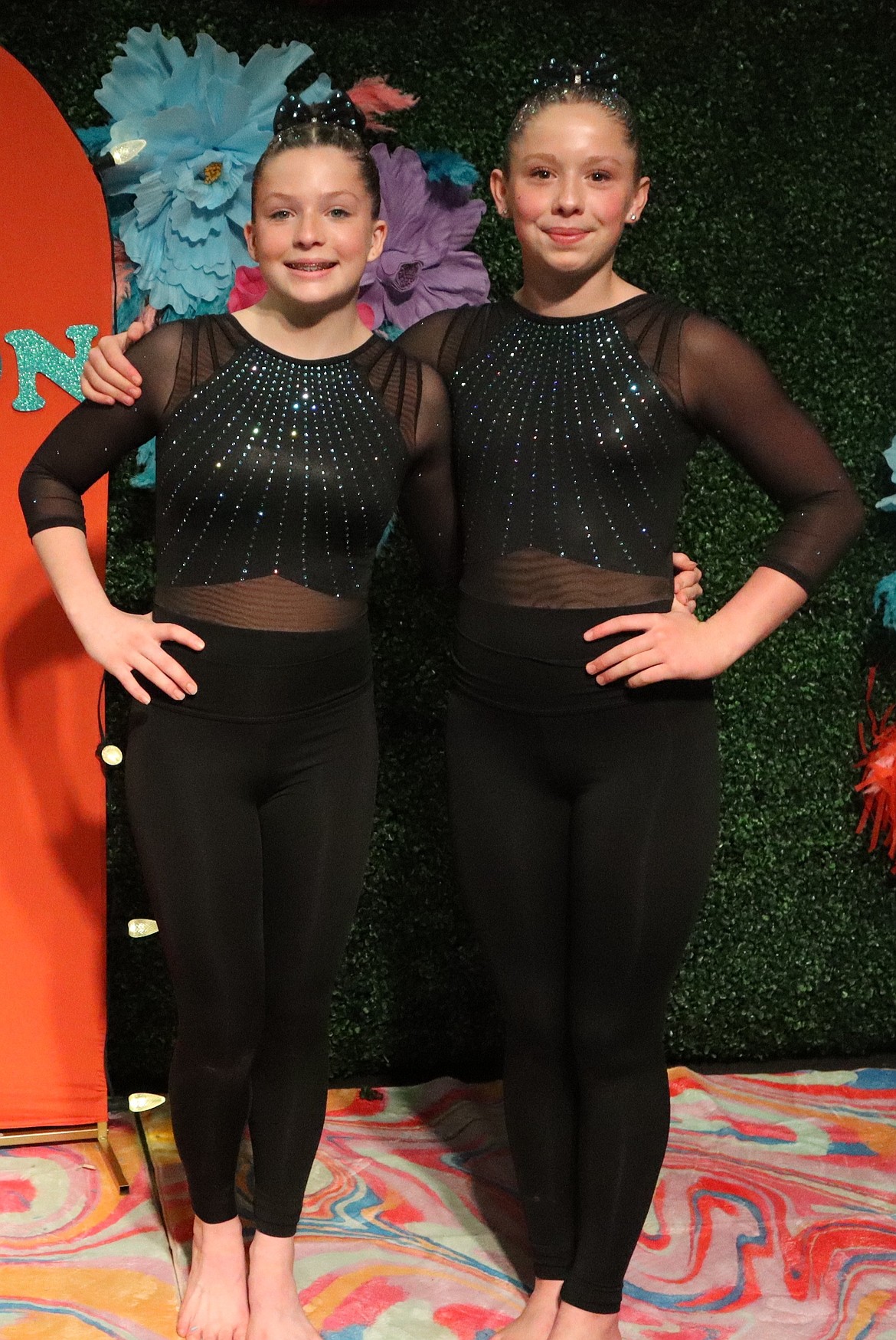 Courtesy photo
Avant Coeur Gymnastics Level 8s at the Region 2 Championships in Vancouver, Wash., competing against Level 8s from five other states. From left are Callista Petticolas and Summer Nelson.