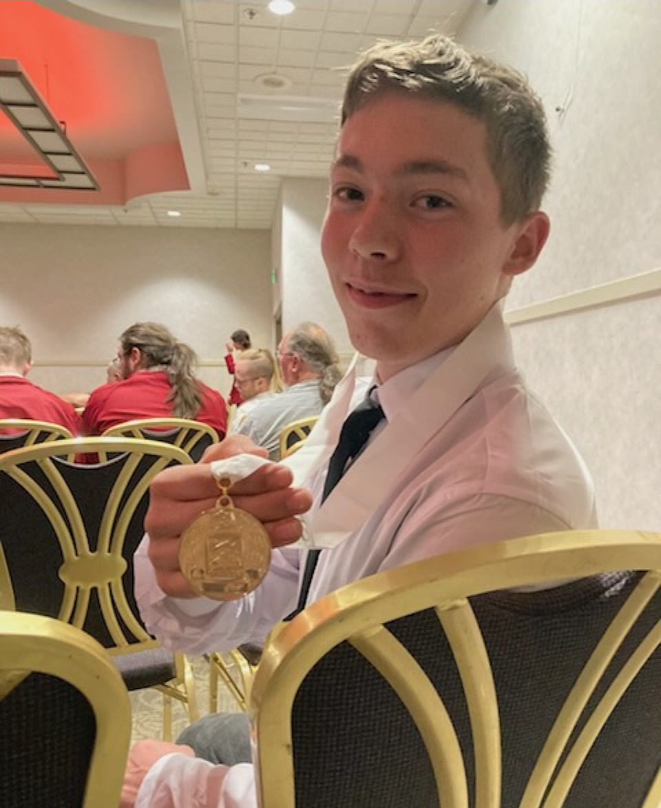 Mikey Chase-Braden, a senior at Post Falls High School and a student at K-Tech, just won first place at the Idaho State SkillsUSA Construction Technology Competition in Boise. Braden will be moving on to the national competition.