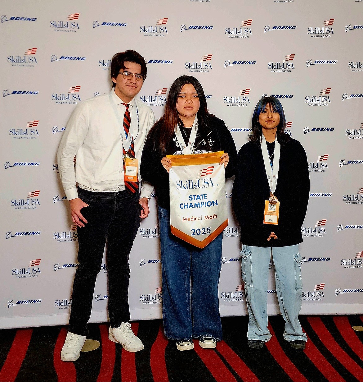 Wahluke junior Diana Barber, center, brought home a state championship from SkillsUSA competition.