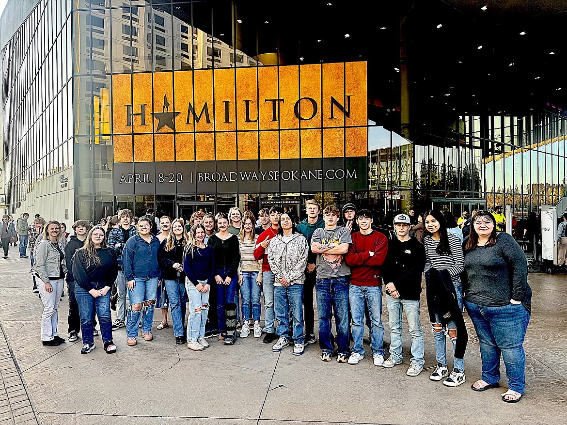 Mrs. Jessica Thoeny's Advanced English class at Libby High School worked hard in fundraising and the community responded with enough support to send them on a trip to Spokane, Washington to see the musical, "Hamilton." (Courtesy photo)