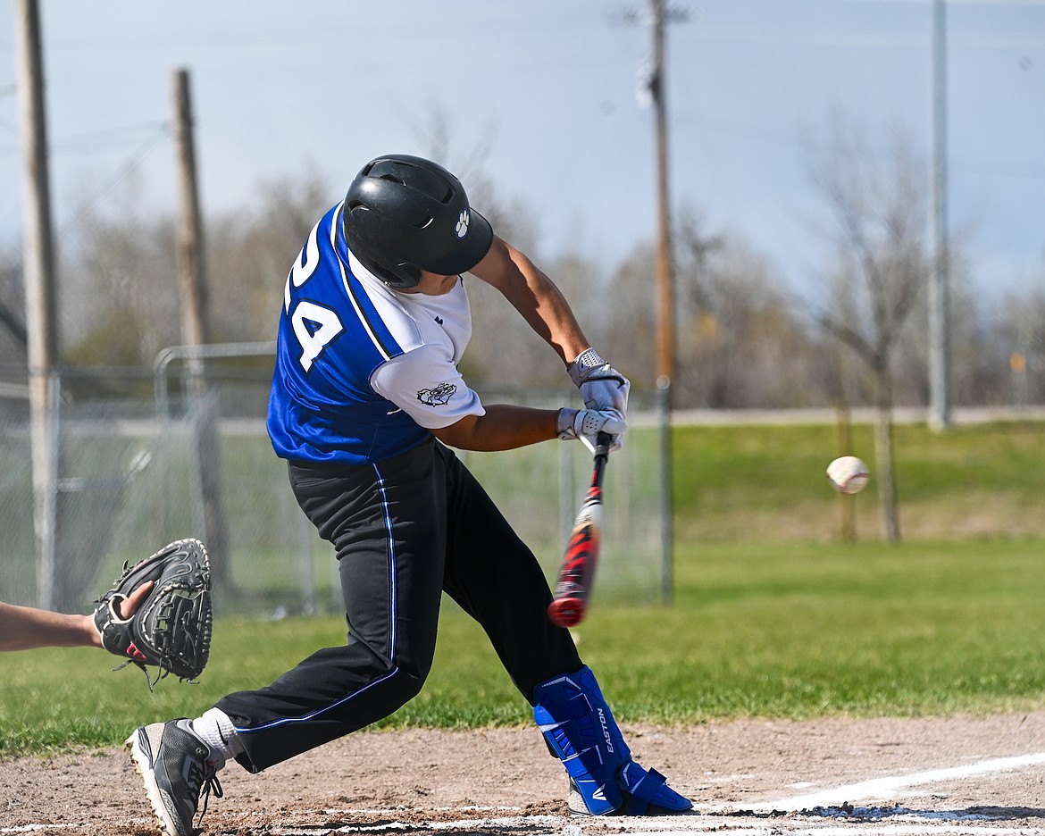 Mission's Kyle Hammond takes a swing during last week's game against Noxon. (Christa Umphrey photo)
