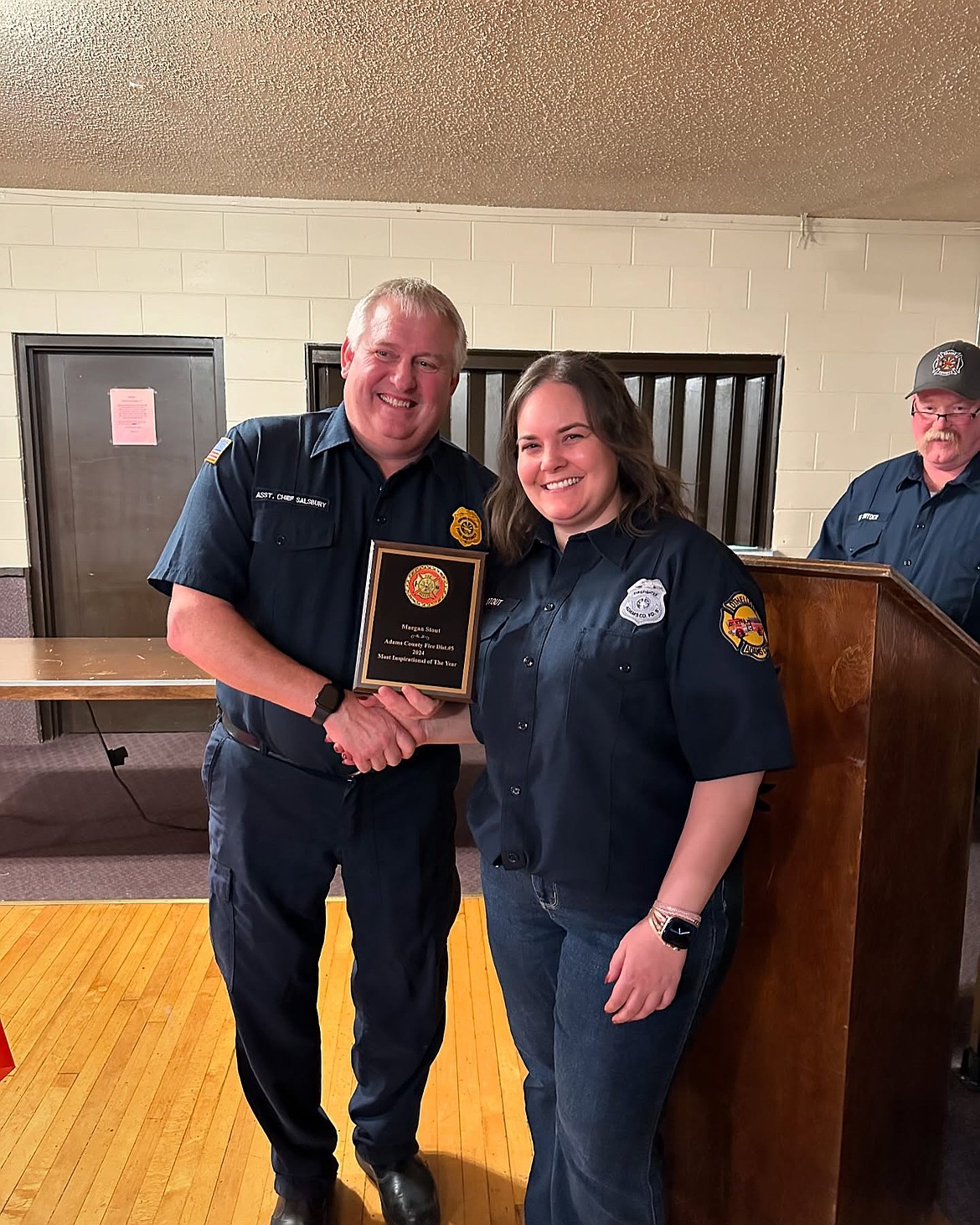 Assistant Chief Tom Salisbury, left, will be the new chief of Adams County Fire District 5.