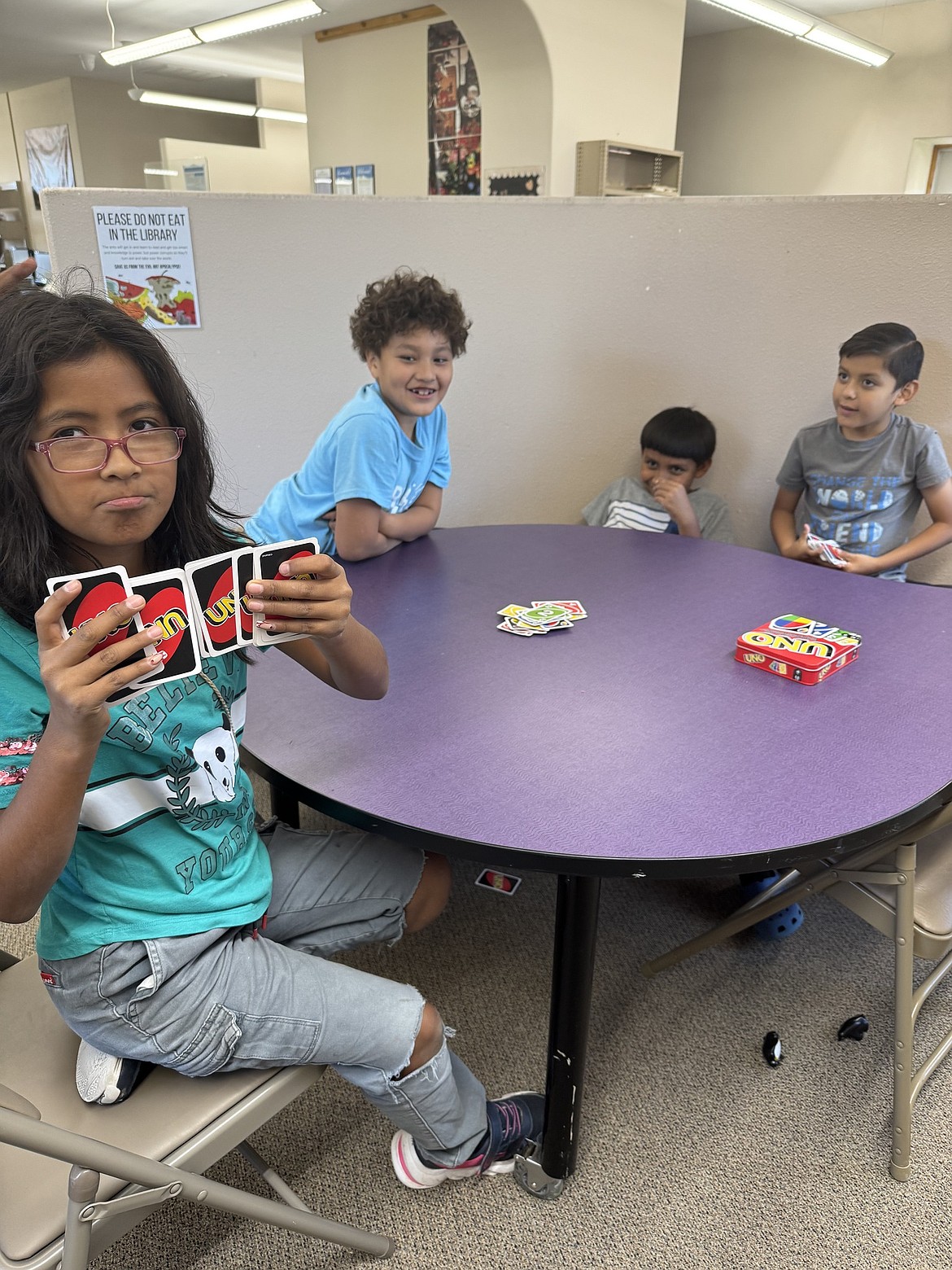 A card game in progress at the Mattawa Public Library.