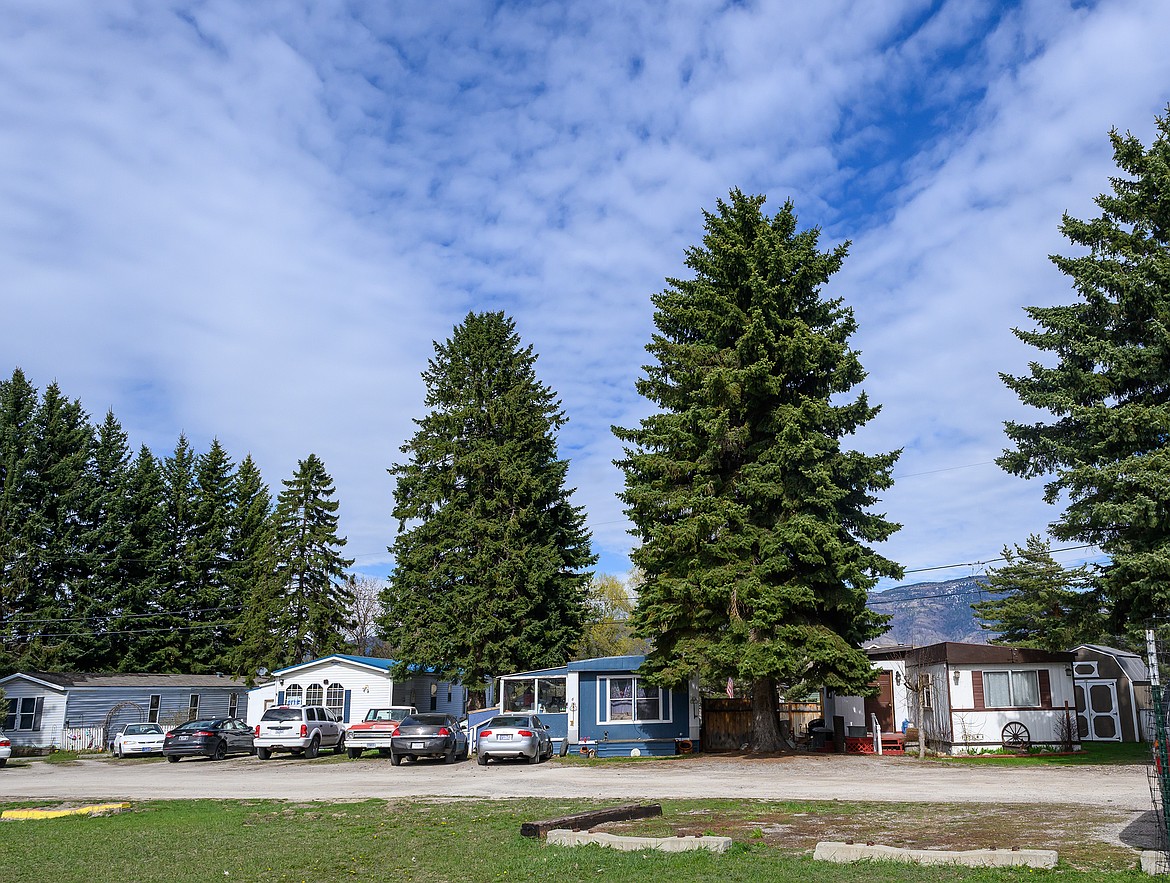 A row of homes in the Lazy Day Trailer Park are seen in April. (Chris Peterson/Hungry Horse News)