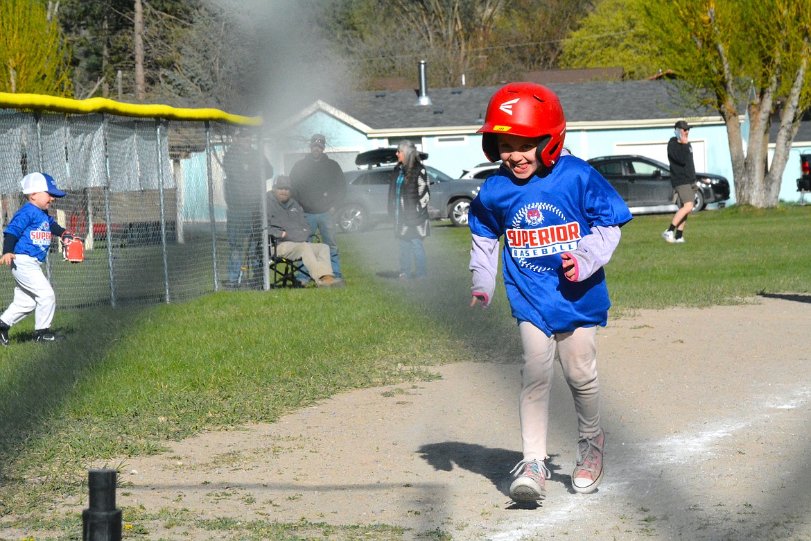 Running home is fun at Superior Youth Baseball. (Mineral Independent/Amy Quinlivan)