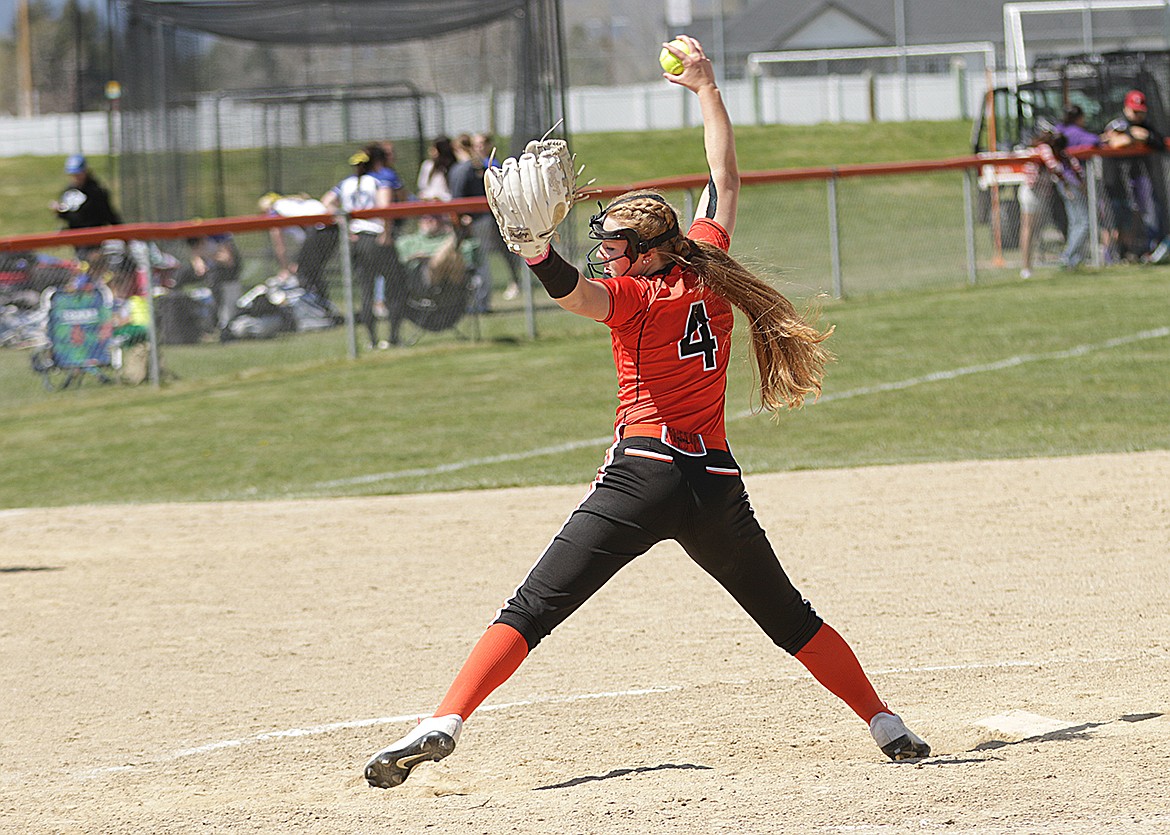 Ronan pitcher Kailyn Morengo winds up a pitch against Dillon. (Bob Gunderson photo)